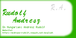 rudolf andresz business card